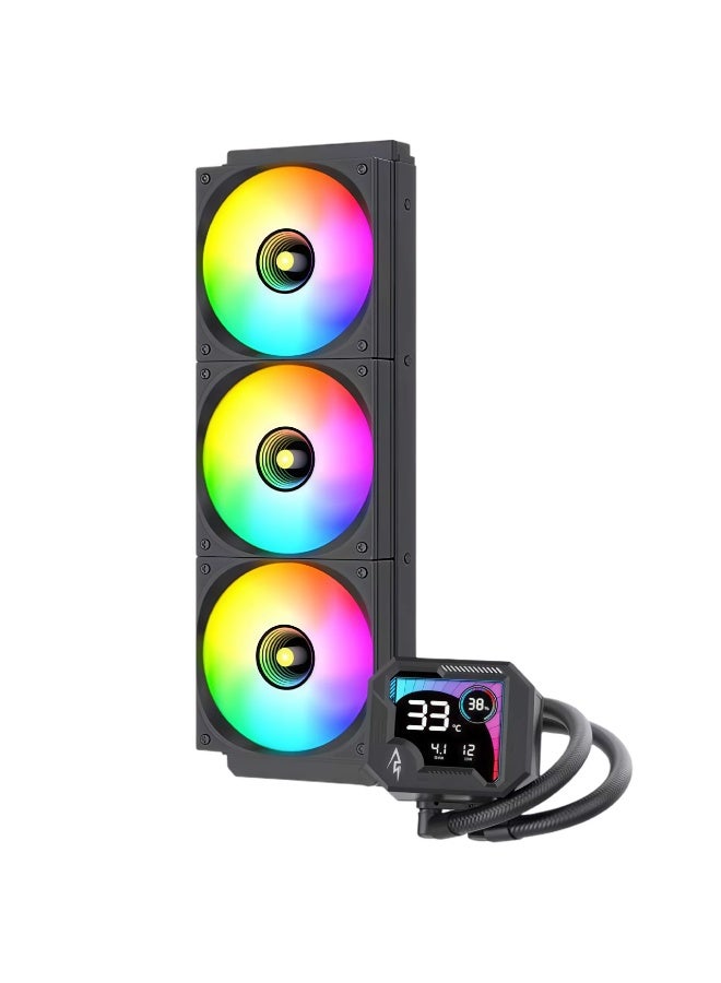Spear PC GUARD X360 360mm CPU Liquid Cooler with LCD Display, Dual 120mm PWM ARGB Fans, Hydraulic Pump, Quiet Cooling, Intel & AMD Compatible - Image 3